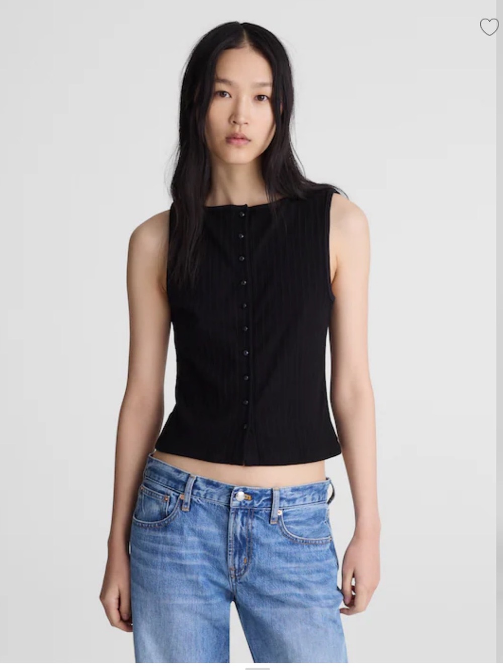 Madewell Ribbed Crewneck Shell Top - Black